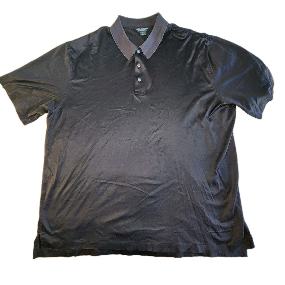 BROOKS BROTHERS Performance Polo Mens XXL Black Original Fit Golf Business